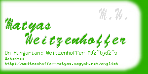 matyas weitzenhoffer business card